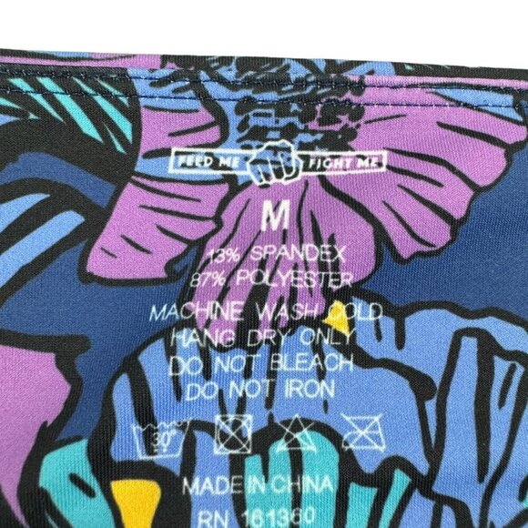 Feed Me Fight Me Floral/Artsy Leggings Women's Size Medium - Picture 6 of 6